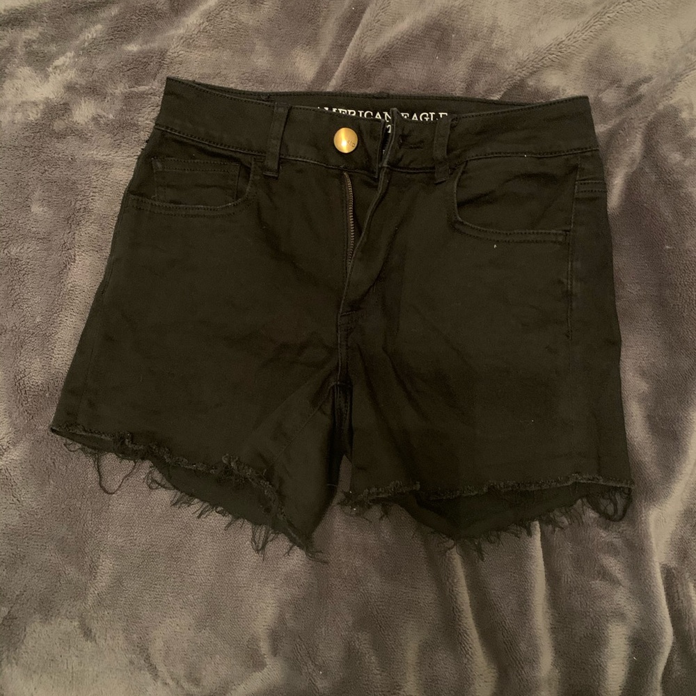 American Eagle Black Hi rise high waisted shorts